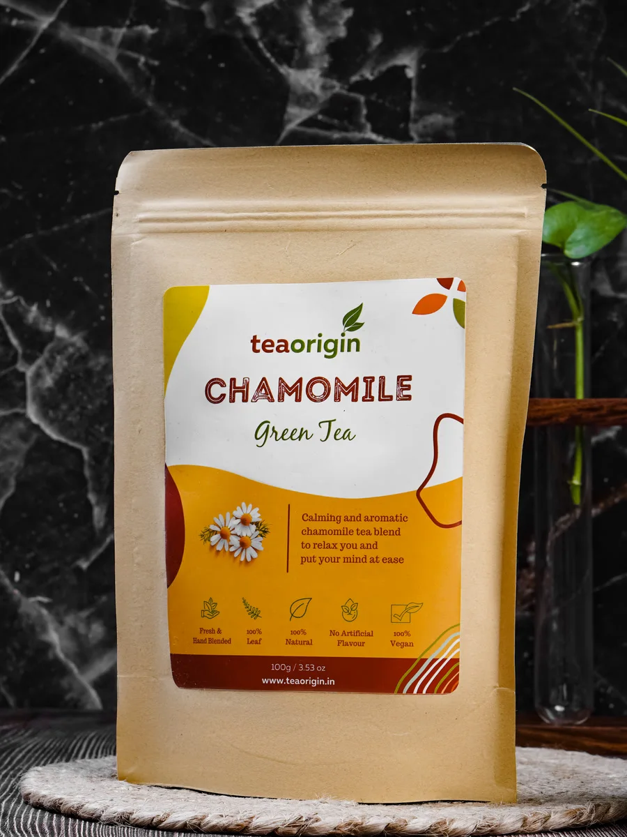 Tea Origin Chamomile Green Tea pack